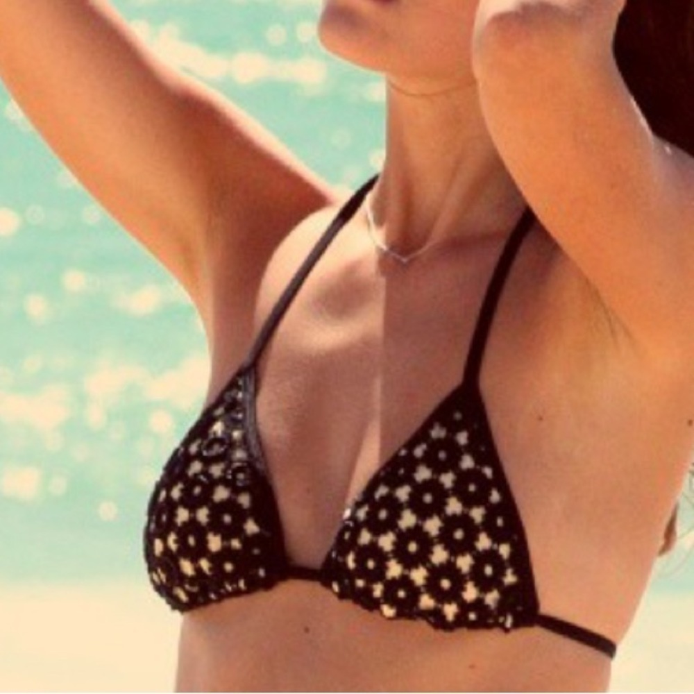 Luxe By Lisa Vogel Crochet Bikini Top